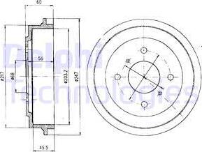 Delphi BF383 - Гальмівний барабан autocars.com.ua