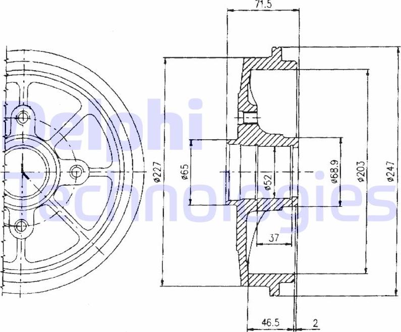 Delphi BF392 - Гальмівний барабан autocars.com.ua