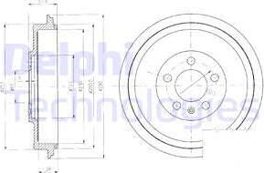 Delphi BF406 - Тормозной барабан avtokuzovplus.com.ua