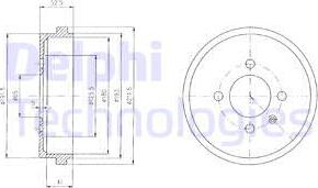 Delphi BF409 - Тормозной барабан avtokuzovplus.com.ua