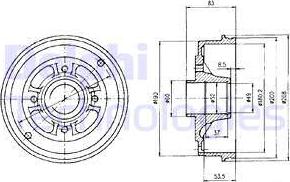 Delphi BF426 - Тормозной барабан avtokuzovplus.com.ua