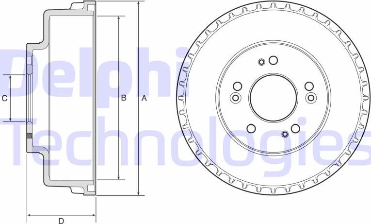 Delphi BF508 - Гальмівний барабан autocars.com.ua