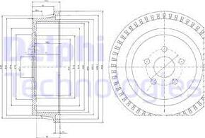 Delphi BF515 - Тормозной барабан avtokuzovplus.com.ua