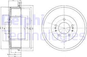 Delphi BF520 - Тормозной барабан avtokuzovplus.com.ua