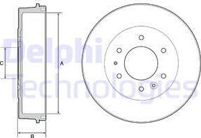 Delphi BF527 - Тормозной барабан avtokuzovplus.com.ua