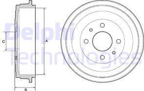 Delphi BF528 - Тормозной барабан avtokuzovplus.com.ua