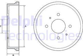Delphi BF529 - Гальмівний барабан autocars.com.ua