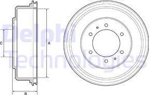 Delphi BF532 - Гальмівний барабан autocars.com.ua