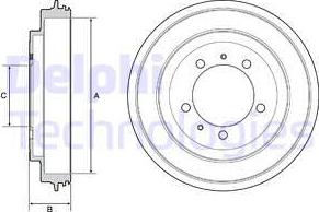 Delphi BF540 - Гальмівний барабан autocars.com.ua