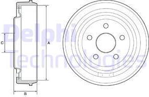 Delphi BF543 - Тормозной барабан avtokuzovplus.com.ua