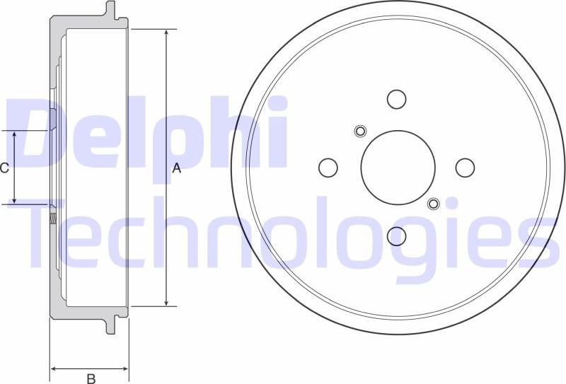 Delphi BF552 - Гальмівний барабан autocars.com.ua
