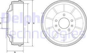 Delphi BF562 - Гальмівний барабан autocars.com.ua