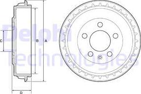 Delphi BF563 - Гальмівний барабан autocars.com.ua