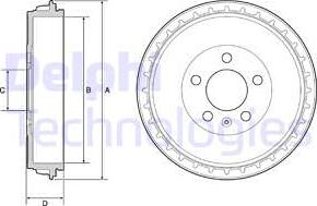 Delphi BF564 - Тормозной барабан avtokuzovplus.com.ua