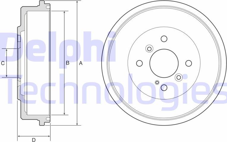 Delphi BF565 - Тормозной барабан avtokuzovplus.com.ua