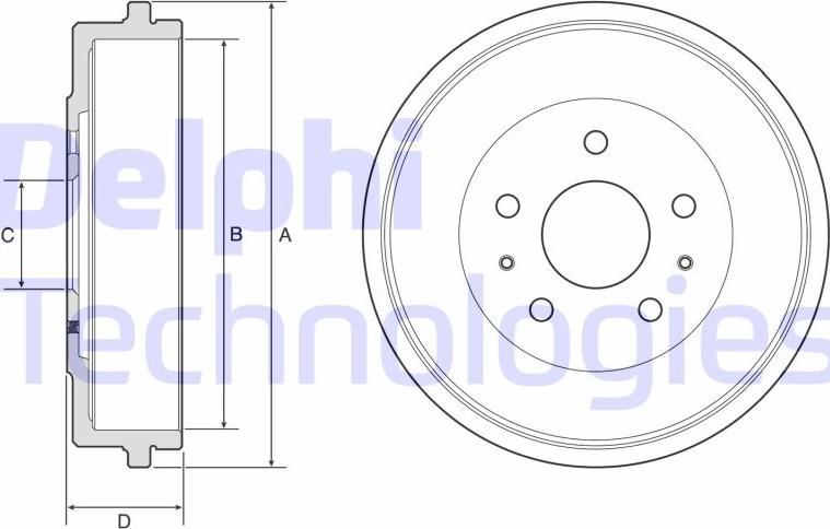 Delphi BF568 - Тормозной барабан avtokuzovplus.com.ua