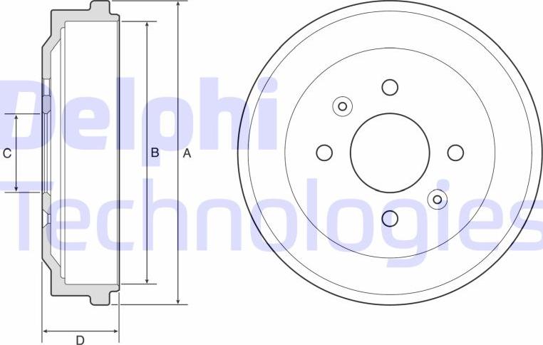 Delphi BF570 - Гальмівний барабан autocars.com.ua