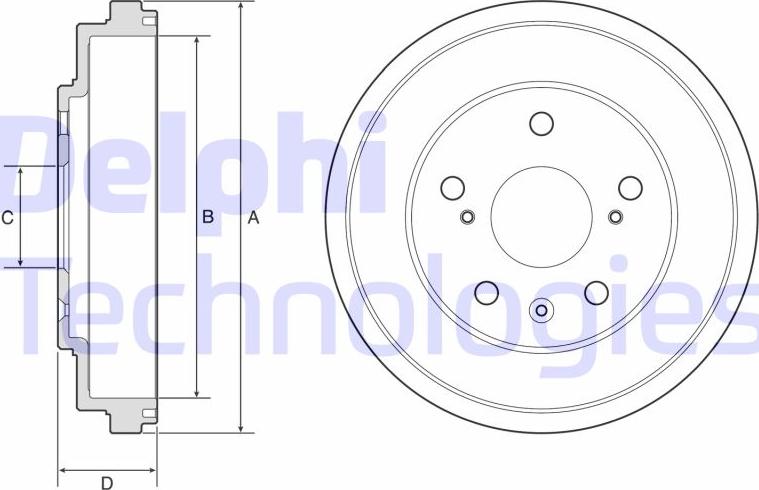 Delphi BF572 - Тормозной барабан avtokuzovplus.com.ua