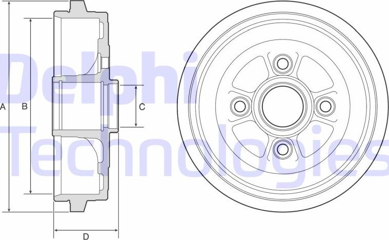 Delphi BF574 - Гальмівний барабан autocars.com.ua