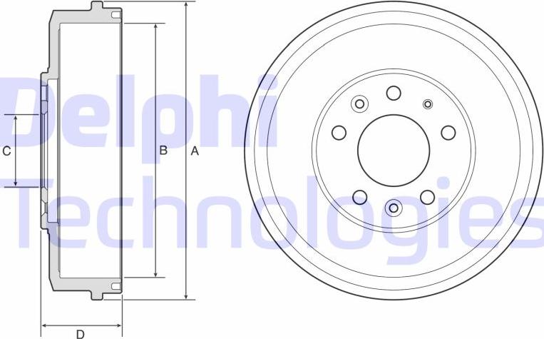 Delphi BF578 - Тормозной барабан avtokuzovplus.com.ua