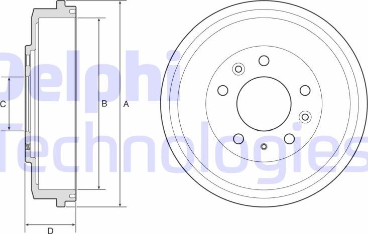 Delphi BF579 - Тормозной барабан avtokuzovplus.com.ua