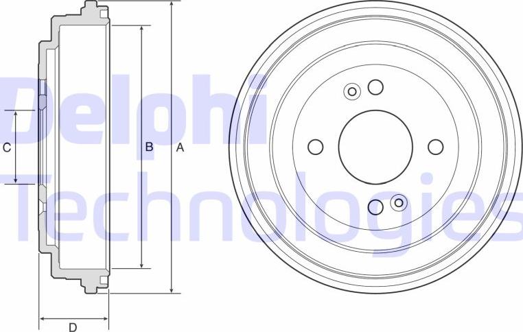 Delphi BF580 - Тормозной барабан avtokuzovplus.com.ua