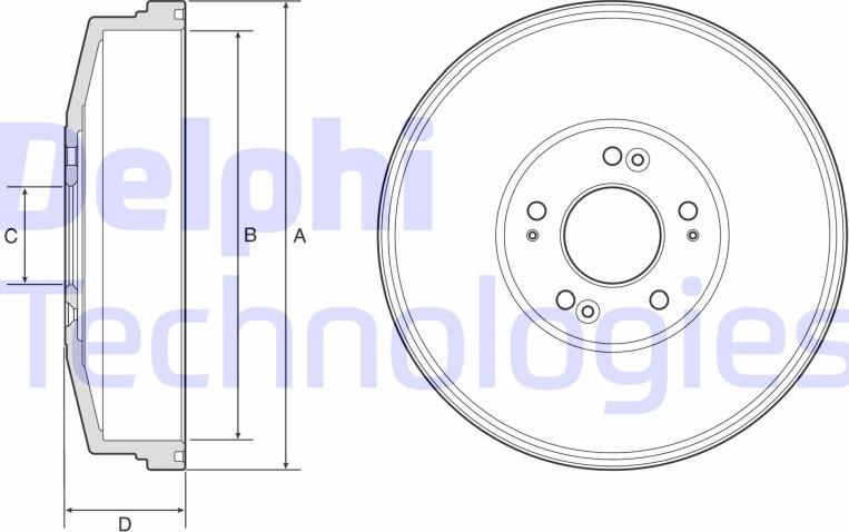 Delphi BF593 - Гальмівний барабан autocars.com.ua