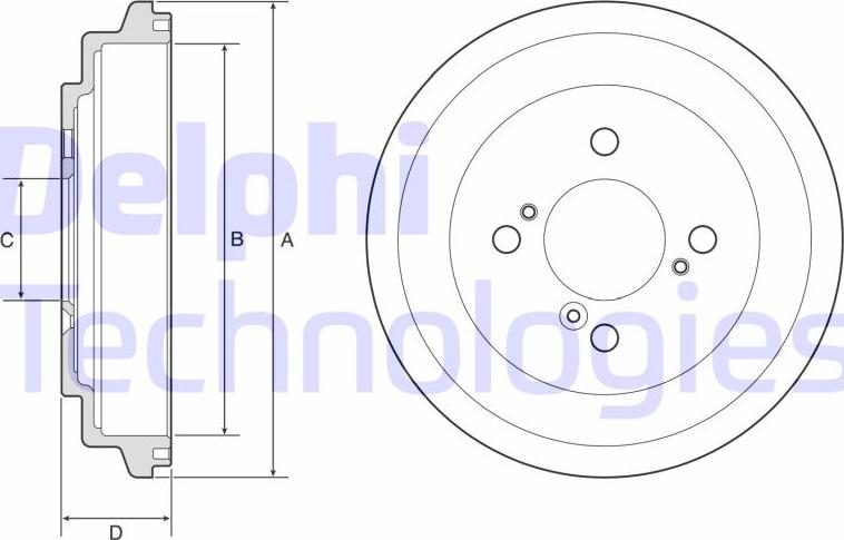 Delphi BF596 - Тормозной барабан avtokuzovplus.com.ua