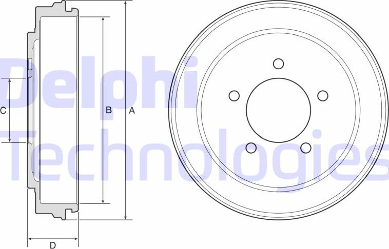 Delphi BF600 - Тормозной барабан avtokuzovplus.com.ua