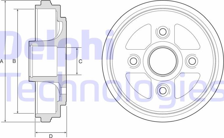 Delphi BF602 - Гальмівний барабан autocars.com.ua