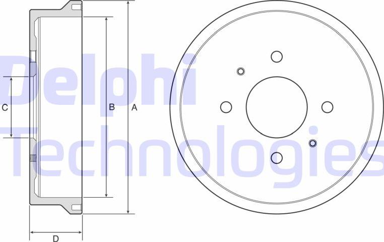 Delphi BF604 - Гальмівний барабан autocars.com.ua