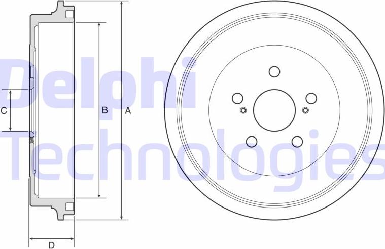 Delphi BF610 - Гальмівний барабан autocars.com.ua