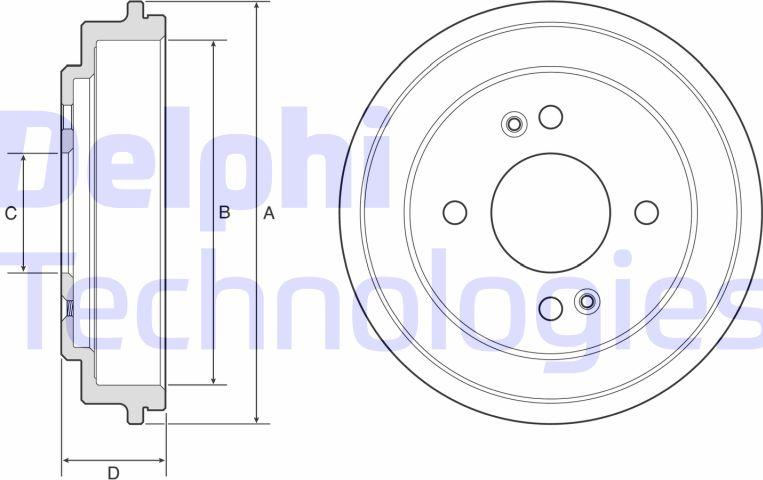 Delphi BF612 - Гальмівний барабан autocars.com.ua