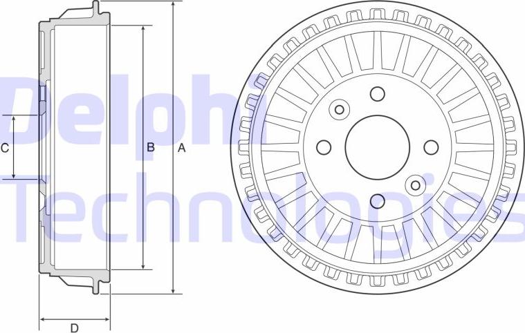 Delphi BF620 - Гальмівний барабан autocars.com.ua