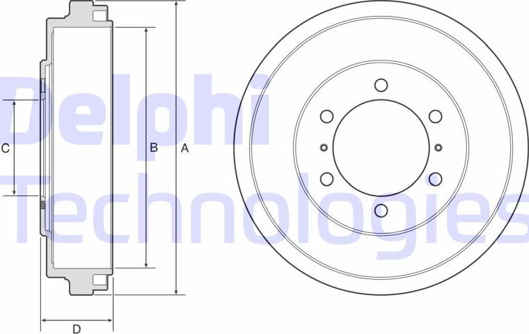 Delphi BF631 - Гальмівний барабан autocars.com.ua
