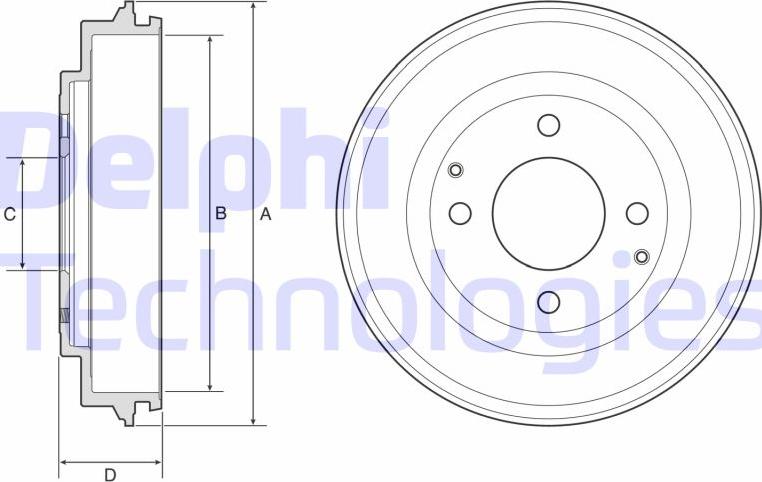 Delphi BF632 - Гальмівний барабан autocars.com.ua