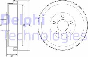 Delphi BF634 - Тормозной барабан avtokuzovplus.com.ua