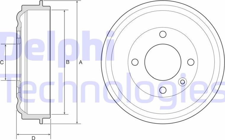 Delphi BF638 - Гальмівний барабан autocars.com.ua