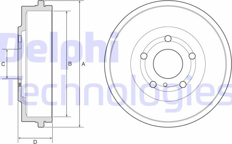 Delphi BF639 - Тормозной барабан avtokuzovplus.com.ua