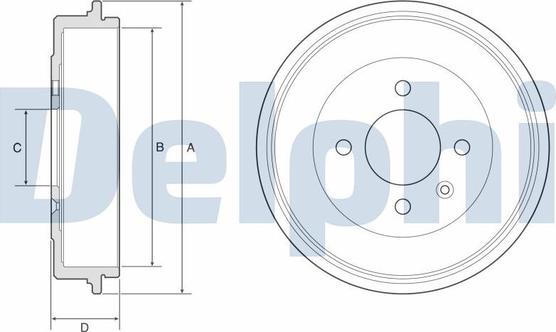 Delphi BF642 - Гальмівний барабан autocars.com.ua