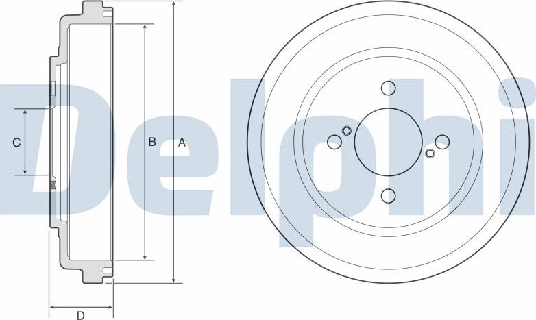 Delphi BF643 - Тормозной барабан avtokuzovplus.com.ua