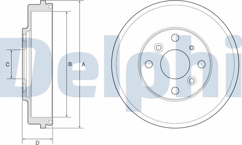 Delphi BF649 - Гальмівний барабан autocars.com.ua