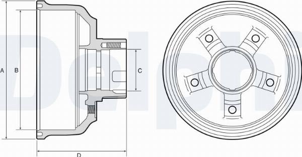 Delphi BF650 - Гальмівний барабан autocars.com.ua