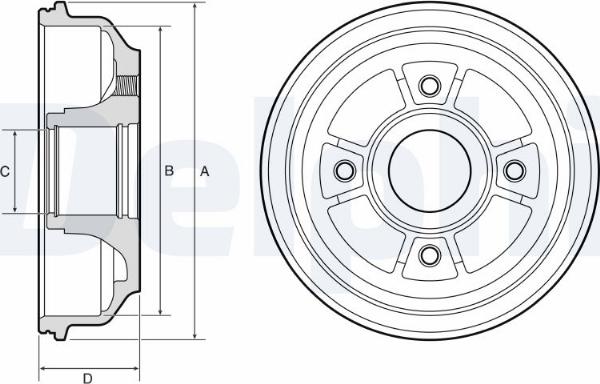 Delphi BF659 - Гальмівний барабан autocars.com.ua