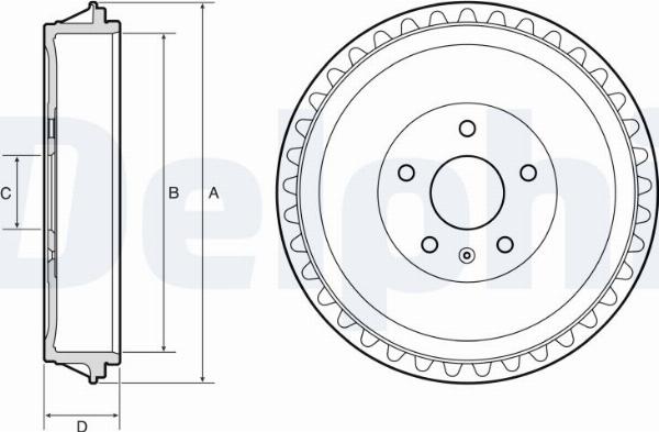 Delphi BF662 - Гальмівний барабан autocars.com.ua