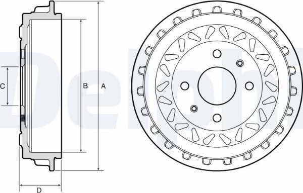 Delphi BF663 - Гальмівний барабан autocars.com.ua