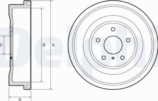 Delphi BF669 - Гальмівний барабан autocars.com.ua