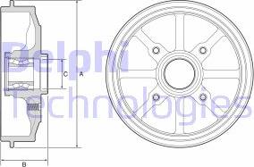 Delphi BFR484 - Гальмівний барабан autocars.com.ua