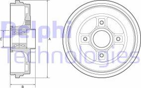 Delphi BFR626 - Гальмівний барабан autocars.com.ua