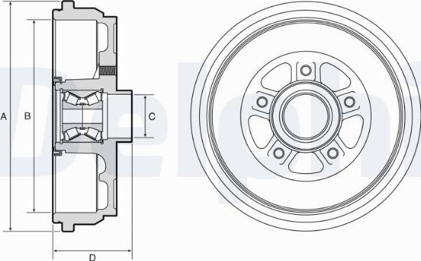 Delphi BFR656 - Гальмівний барабан autocars.com.ua